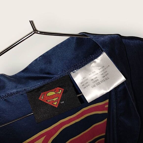 Superman DC Comics Robe Mens One Size Silk‎ Kimono 1999 Belt Vintage - Picture 8 of 11